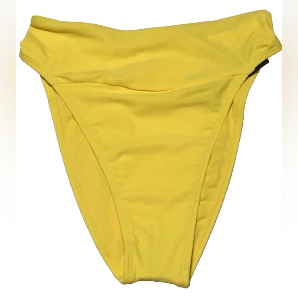Wild Fable Womens Size S (4-6) Yellow High Leg Cheeky High Waist Bikini Bottom